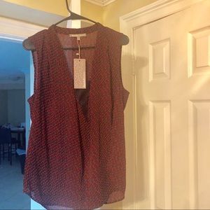 Daniel Rainn Red Leaf Sleeveless Blouse